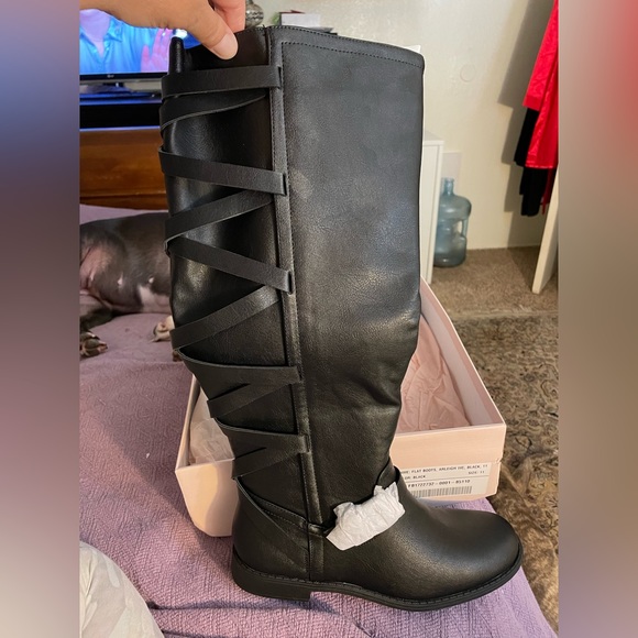 JustFab Shoes - Black boots  Size 11.  Never worn